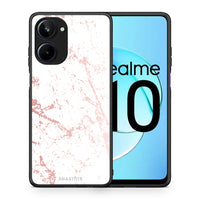 Thumbnail for Θήκη Realme 10 Marble Pink Splash από τη Smartfits με σχέδιο στο πίσω μέρος και μαύρο περίβλημα | Realme 10 Marble Pink Splash Case with Colorful Back and Black Bezels