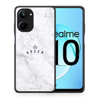 Thumbnail for Θήκη Realme 10 Marble Queen από τη Smartfits με σχέδιο στο πίσω μέρος και μαύρο περίβλημα | Realme 10 Marble Queen Case with Colorful Back and Black Bezels