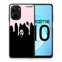 Thumbnail for Θήκη Realme 10 Melting Halloween Mask από τη Smartfits με σχέδιο στο πίσω μέρος και μαύρο περίβλημα | Realme 10 Melting Halloween Mask Case with Colorful Back and Black Bezels