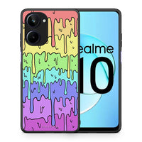 Thumbnail for Θήκη Realme 10 Melting Rainbow από τη Smartfits με σχέδιο στο πίσω μέρος και μαύρο περίβλημα | Realme 10 Melting Rainbow Case with Colorful Back and Black Bezels