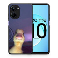 Thumbnail for Θήκη Realme 10 Meme Duck από τη Smartfits με σχέδιο στο πίσω μέρος και μαύρο περίβλημα | Realme 10 Meme Duck Case with Colorful Back and Black Bezels