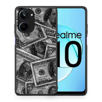 Thumbnail for Θήκη Realme 10 Money Dollars από τη Smartfits με σχέδιο στο πίσω μέρος και μαύρο περίβλημα | Realme 10 Money Dollars Case with Colorful Back and Black Bezels