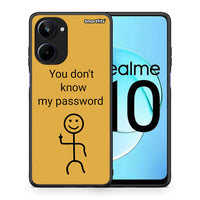 Thumbnail for Θήκη Realme 10 My Password από τη Smartfits με σχέδιο στο πίσω μέρος και μαύρο περίβλημα | Realme 10 My Password Case with Colorful Back and Black Bezels