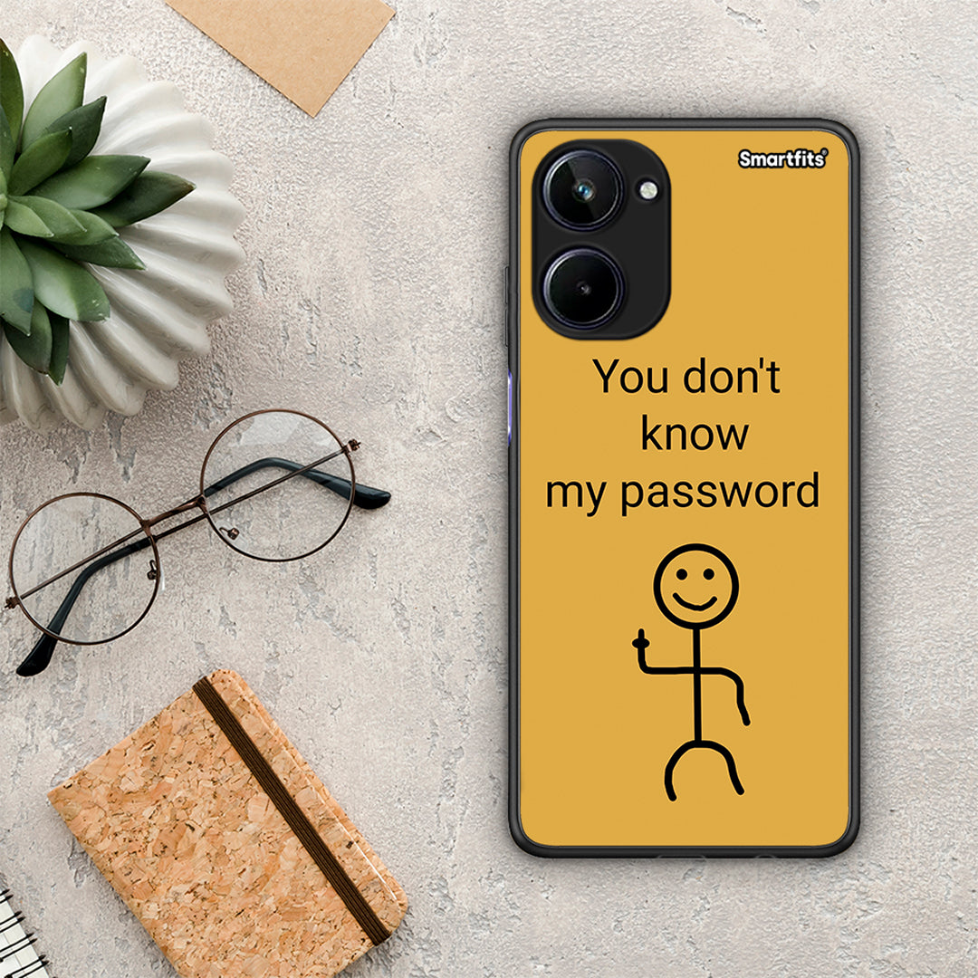 Θήκη Realme 10 My Password από τη Smartfits με σχέδιο στο πίσω μέρος και μαύρο περίβλημα | Realme 10 My Password Case with Colorful Back and Black Bezels