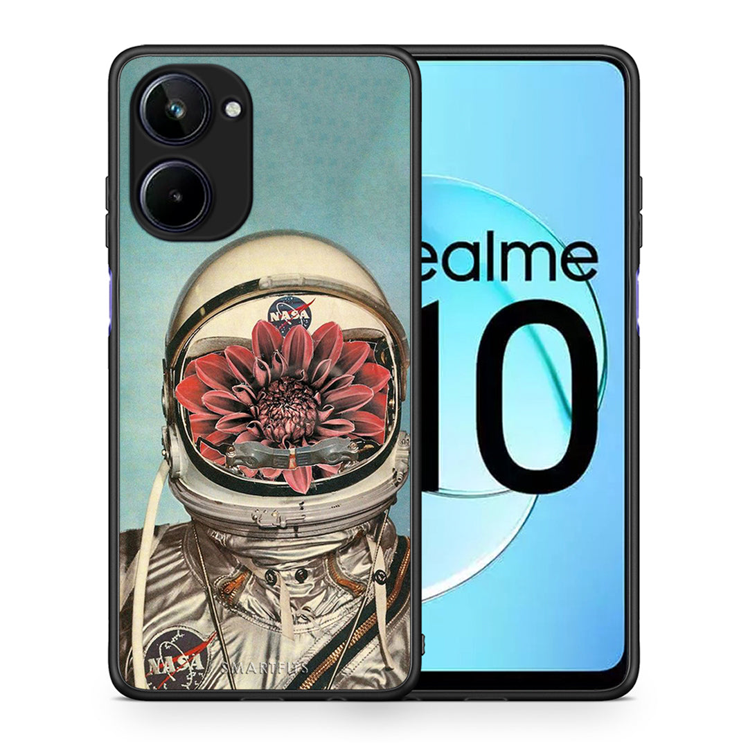 Θήκη Realme 10 Nasa Bloom από τη Smartfits με σχέδιο στο πίσω μέρος και μαύρο περίβλημα | Realme 10 Nasa Bloom Case with Colorful Back and Black Bezels