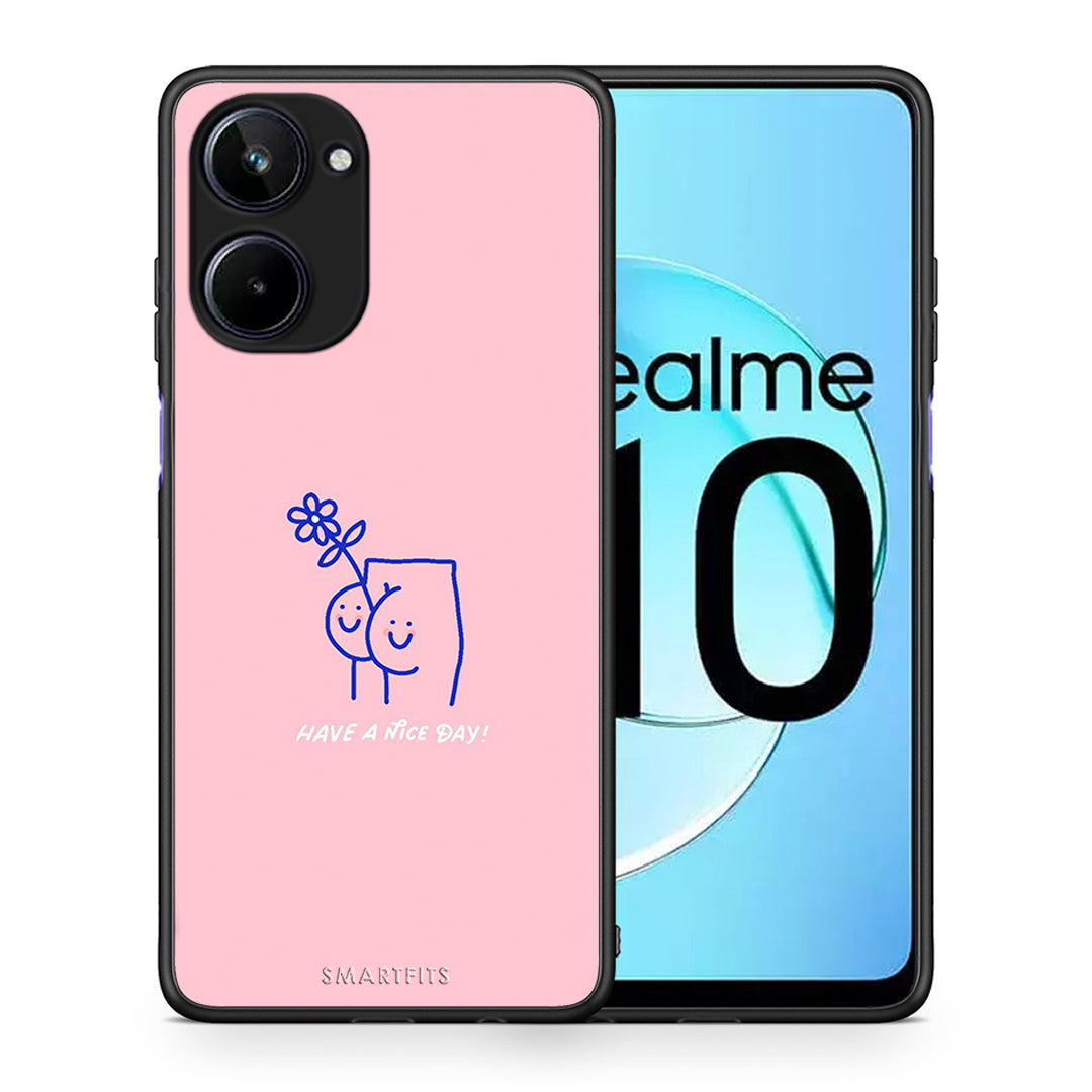 Θήκη Realme 10 Nice Day από τη Smartfits με σχέδιο στο πίσω μέρος και μαύρο περίβλημα | Realme 10 Nice Day Case with Colorful Back and Black Bezels