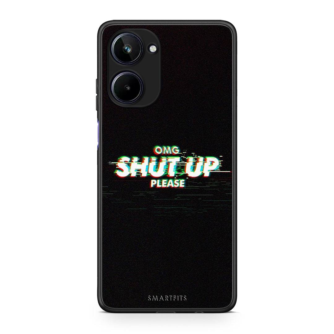 Θήκη Realme 10 OMG ShutUp από τη Smartfits με σχέδιο στο πίσω μέρος και μαύρο περίβλημα | Realme 10 OMG ShutUp Case with Colorful Back and Black Bezels