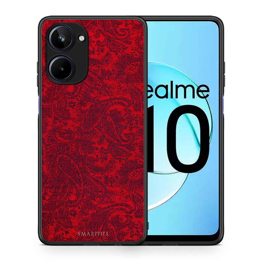 Θήκη Realme 10 Paisley Cashmere από τη Smartfits με σχέδιο στο πίσω μέρος και μαύρο περίβλημα | Realme 10 Paisley Cashmere Case with Colorful Back and Black Bezels