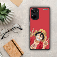 Thumbnail for Θήκη Realme 10 Pirate Luffy από τη Smartfits με σχέδιο στο πίσω μέρος και μαύρο περίβλημα | Realme 10 Pirate Luffy Case with Colorful Back and Black Bezels