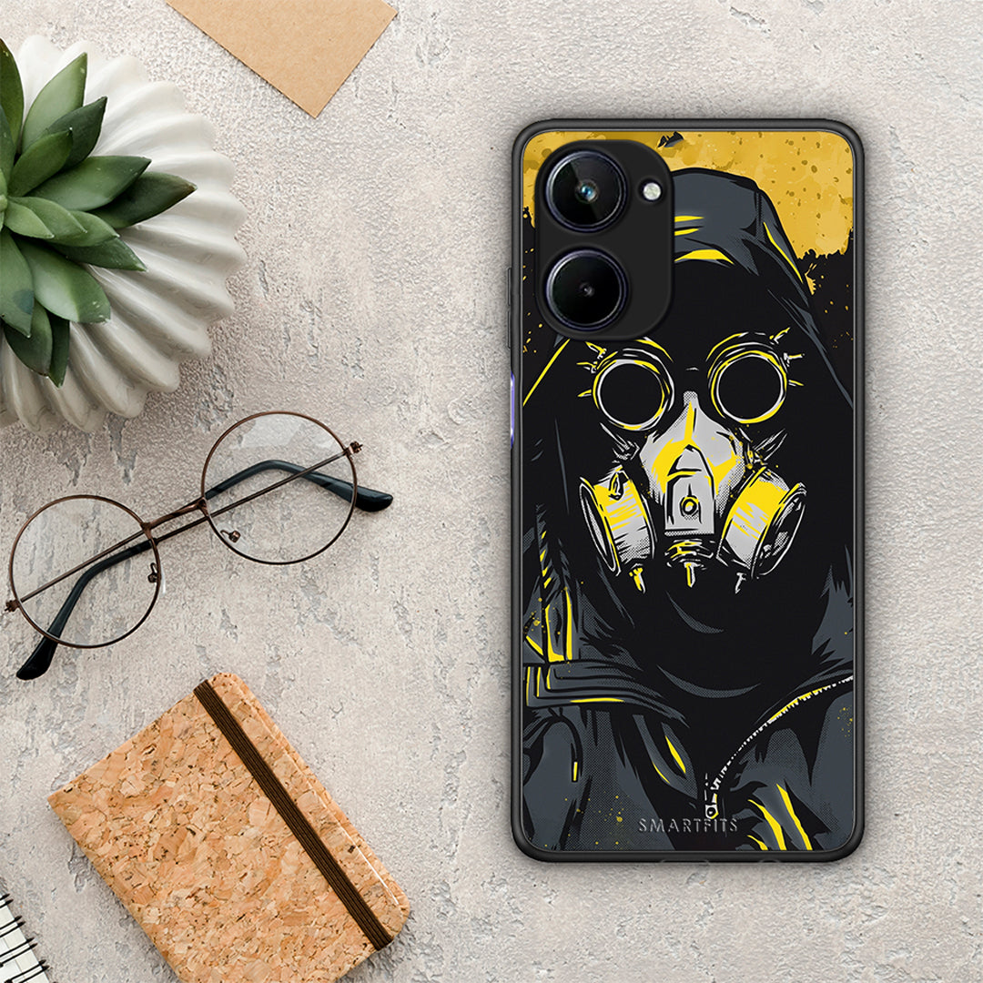 Θήκη Realme 10 PopArt Mask από τη Smartfits με σχέδιο στο πίσω μέρος και μαύρο περίβλημα | Realme 10 PopArt Mask Case with Colorful Back and Black Bezels