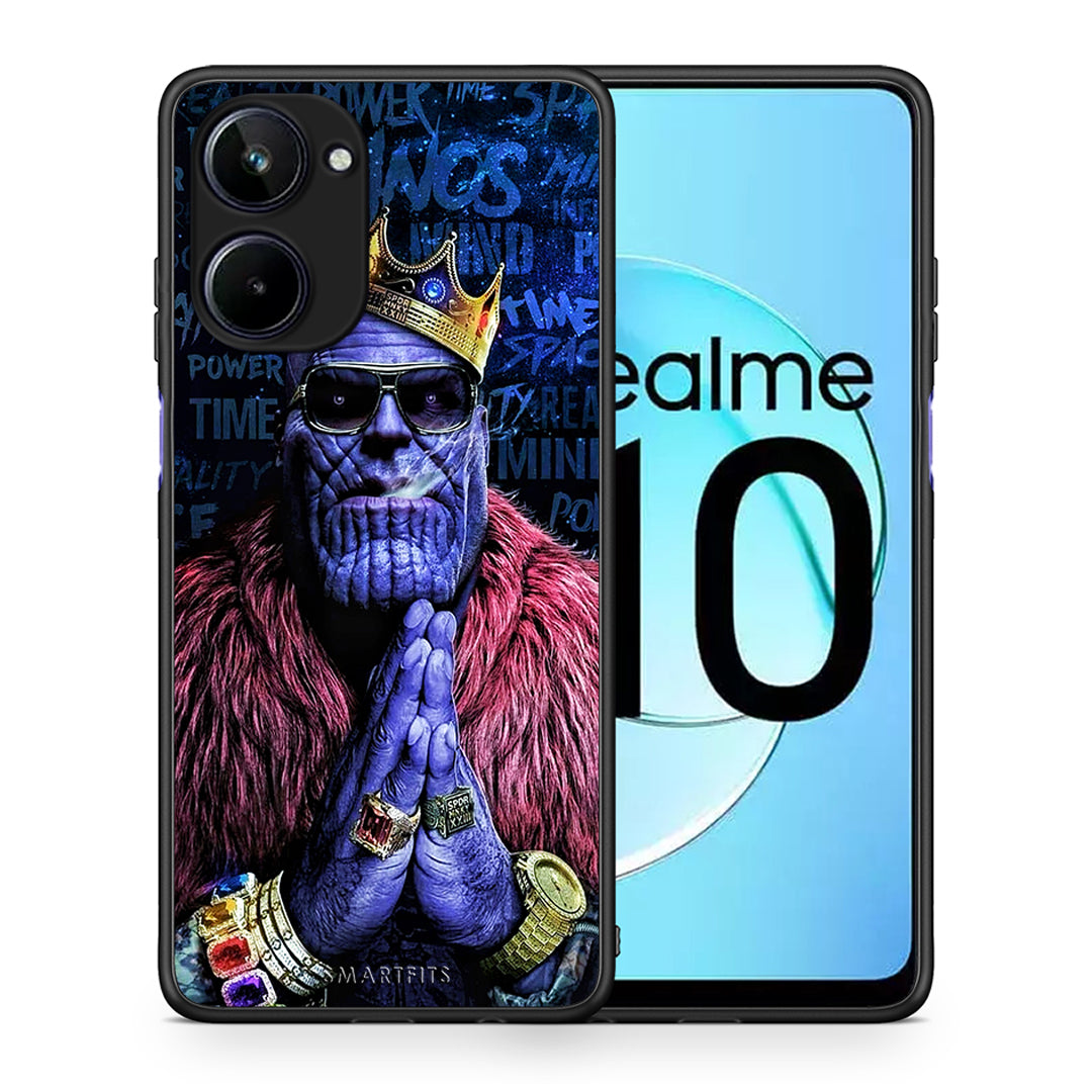 Θήκη Realme 10 PopArt Thanos από τη Smartfits με σχέδιο στο πίσω μέρος και μαύρο περίβλημα | Realme 10 PopArt Thanos Case with Colorful Back and Black Bezels