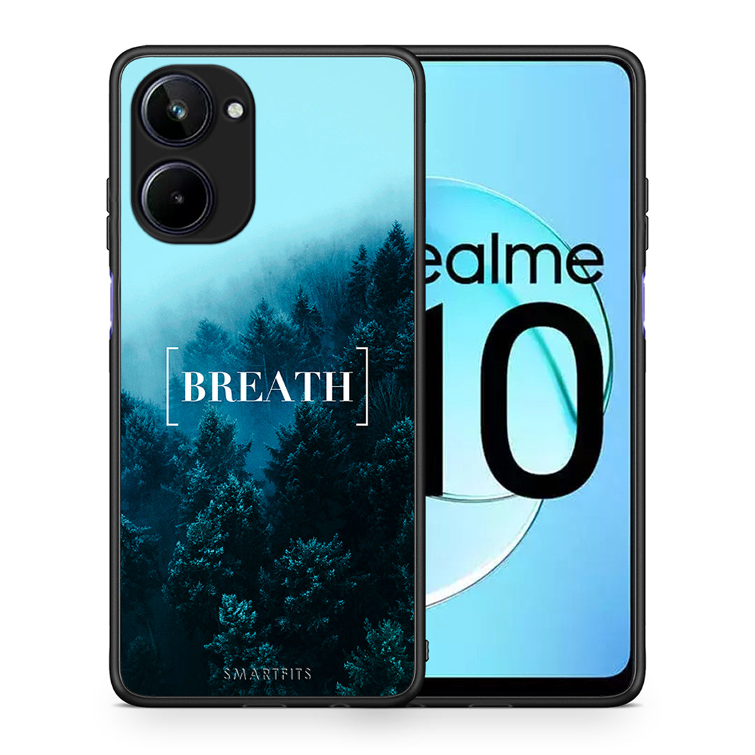 Θήκη Realme 10 Quote Breath από τη Smartfits με σχέδιο στο πίσω μέρος και μαύρο περίβλημα | Realme 10 Quote Breath Case with Colorful Back and Black Bezels