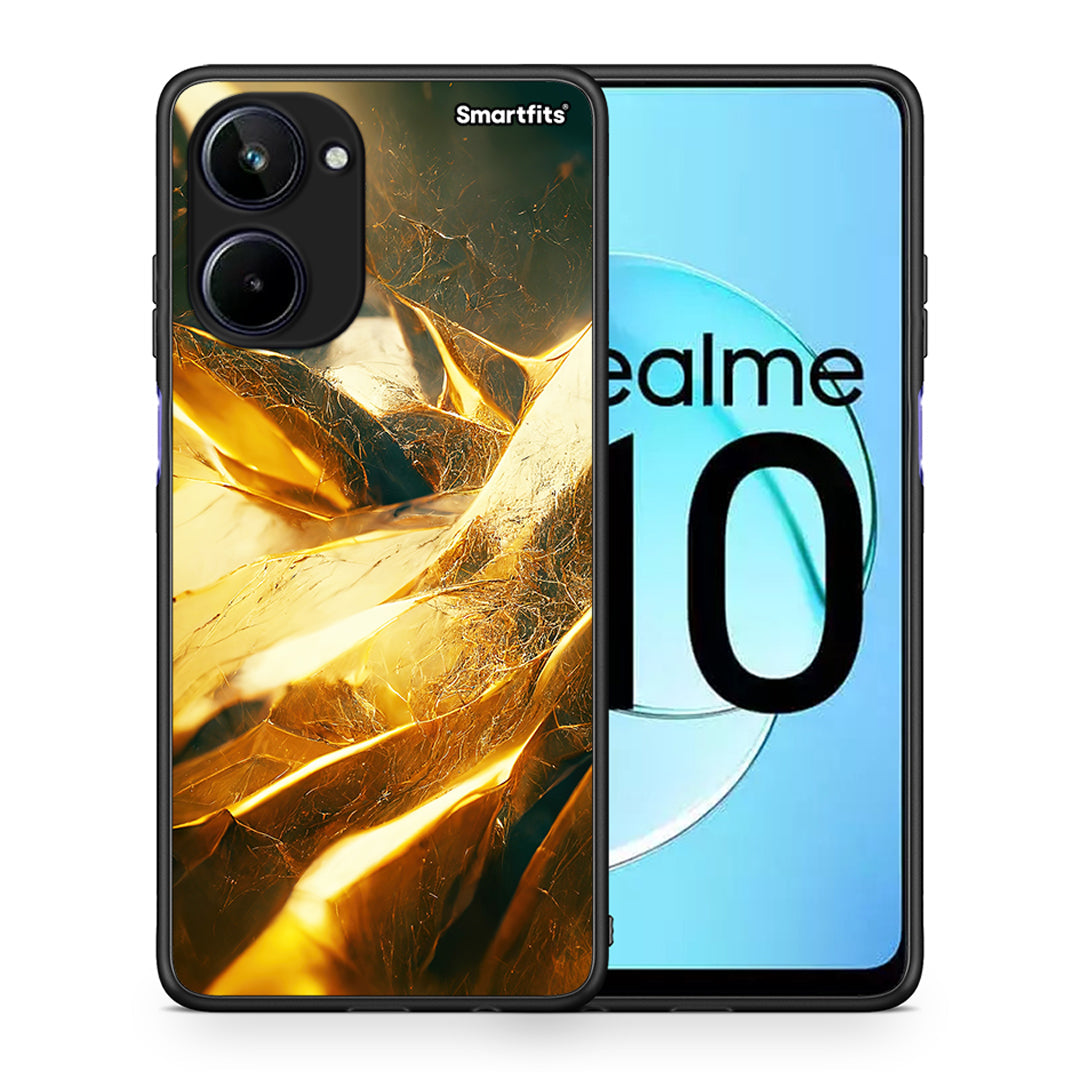 Θήκη Realme 10 Real Gold από τη Smartfits με σχέδιο στο πίσω μέρος και μαύρο περίβλημα | Realme 10 Real Gold Case with Colorful Back and Black Bezels