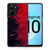 Thumbnail for Θήκη Realme 10 Red Paint από τη Smartfits με σχέδιο στο πίσω μέρος και μαύρο περίβλημα | Realme 10 Red Paint Case with Colorful Back and Black Bezels