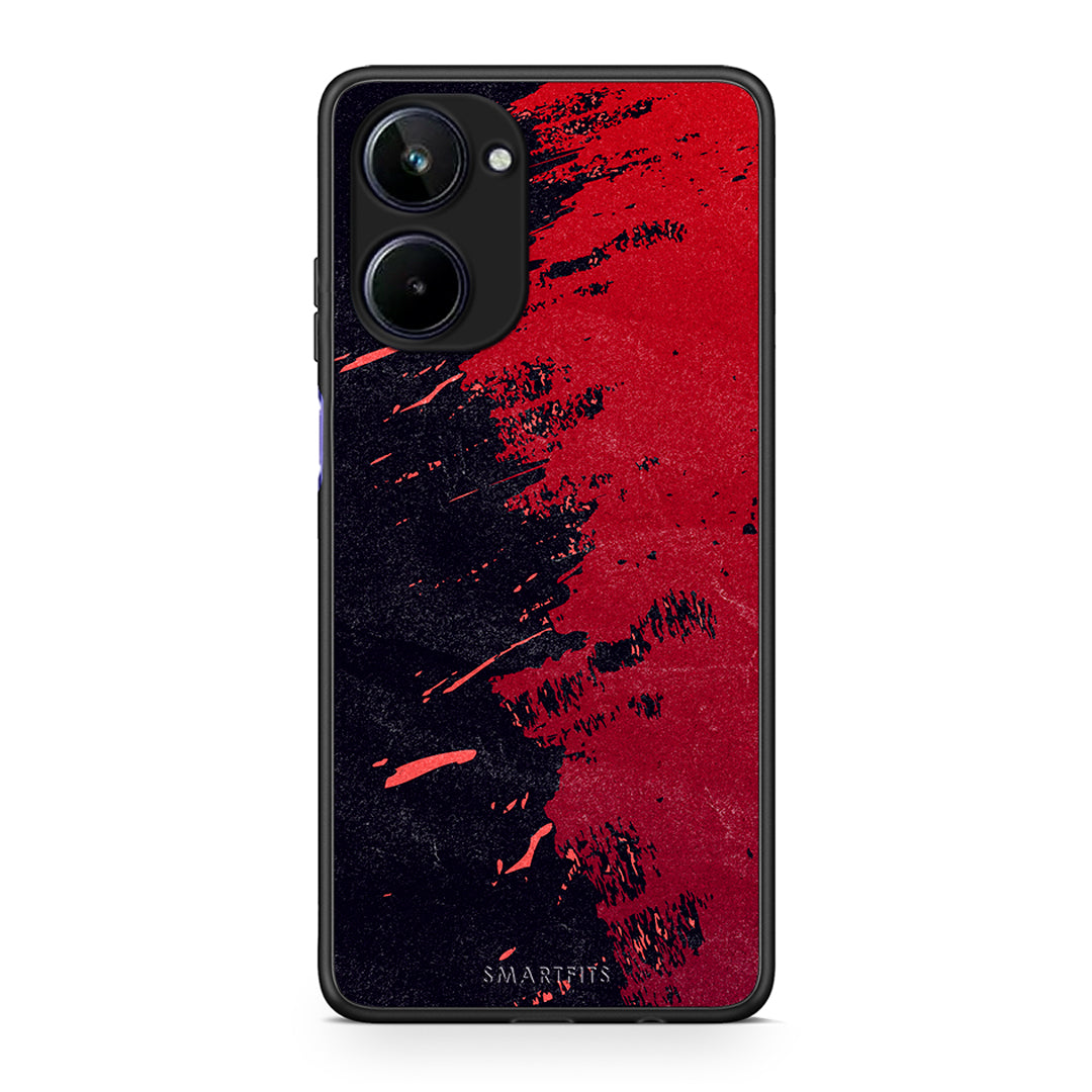 Θήκη Realme 10 Red Paint από τη Smartfits με σχέδιο στο πίσω μέρος και μαύρο περίβλημα | Realme 10 Red Paint Case with Colorful Back and Black Bezels