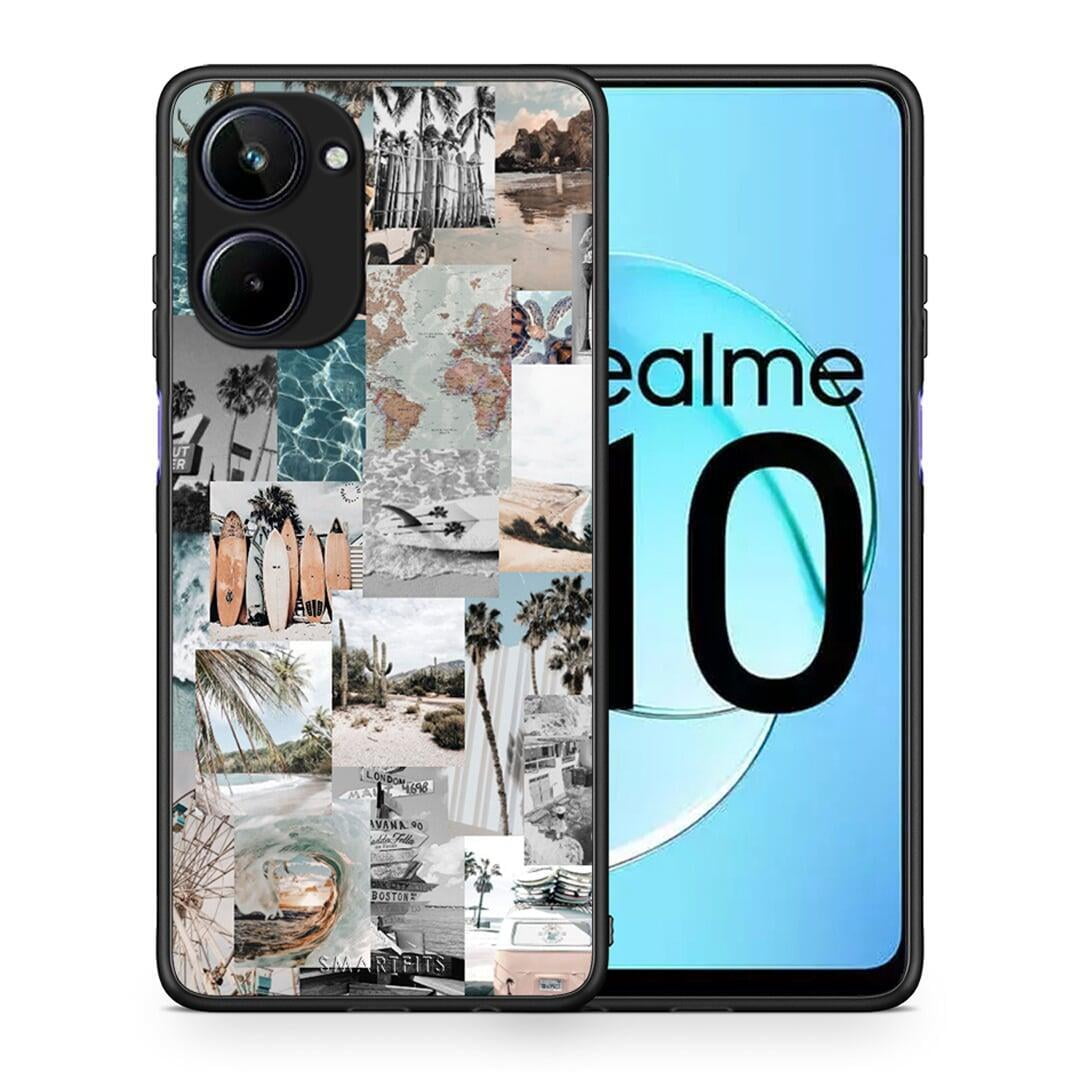 Θήκη Realme 10 Retro Beach Life από τη Smartfits με σχέδιο στο πίσω μέρος και μαύρο περίβλημα | Realme 10 Retro Beach Life Case with Colorful Back and Black Bezels