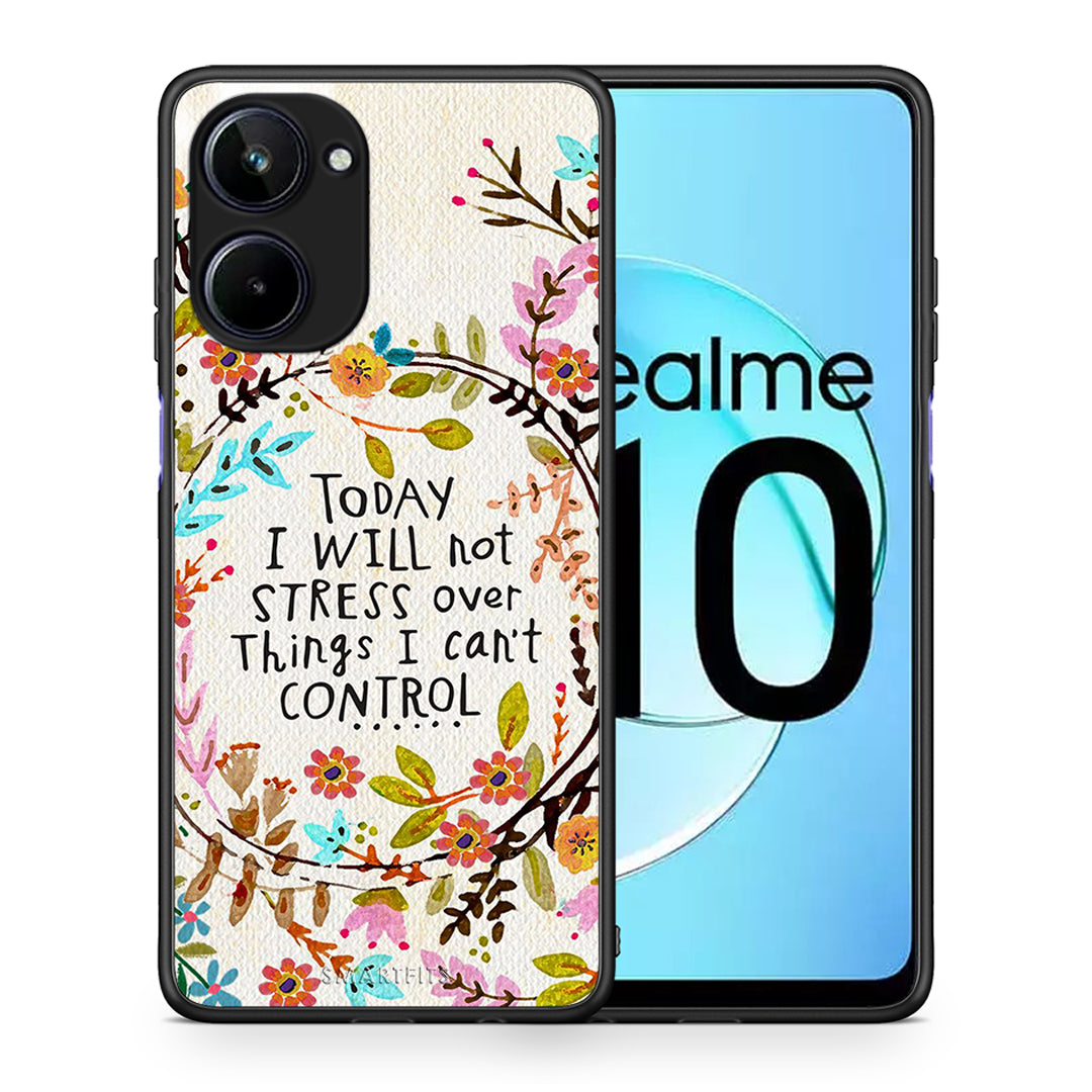 Θήκη Realme 10 Stress Over από τη Smartfits με σχέδιο στο πίσω μέρος και μαύρο περίβλημα | Realme 10 Stress Over Case with Colorful Back and Black Bezels