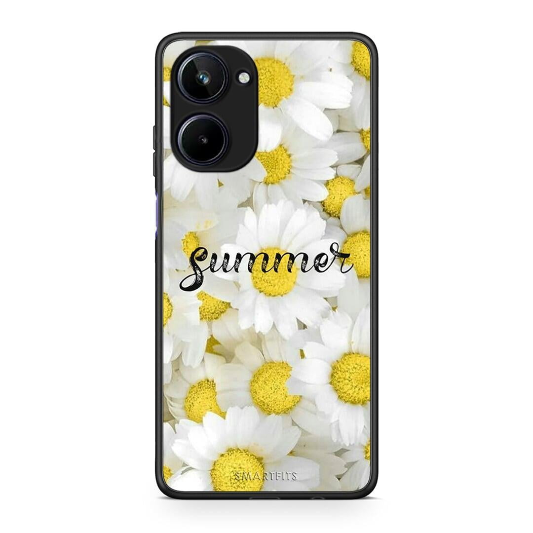 Θήκη Realme 10 Summer Daisies από τη Smartfits με σχέδιο στο πίσω μέρος και μαύρο περίβλημα | Realme 10 Summer Daisies Case with Colorful Back and Black Bezels