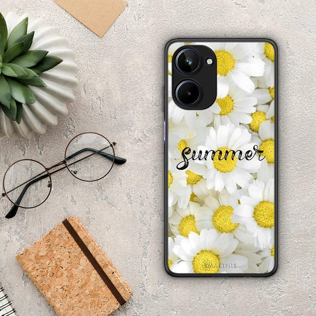 Θήκη Realme 10 Summer Daisies από τη Smartfits με σχέδιο στο πίσω μέρος και μαύρο περίβλημα | Realme 10 Summer Daisies Case with Colorful Back and Black Bezels