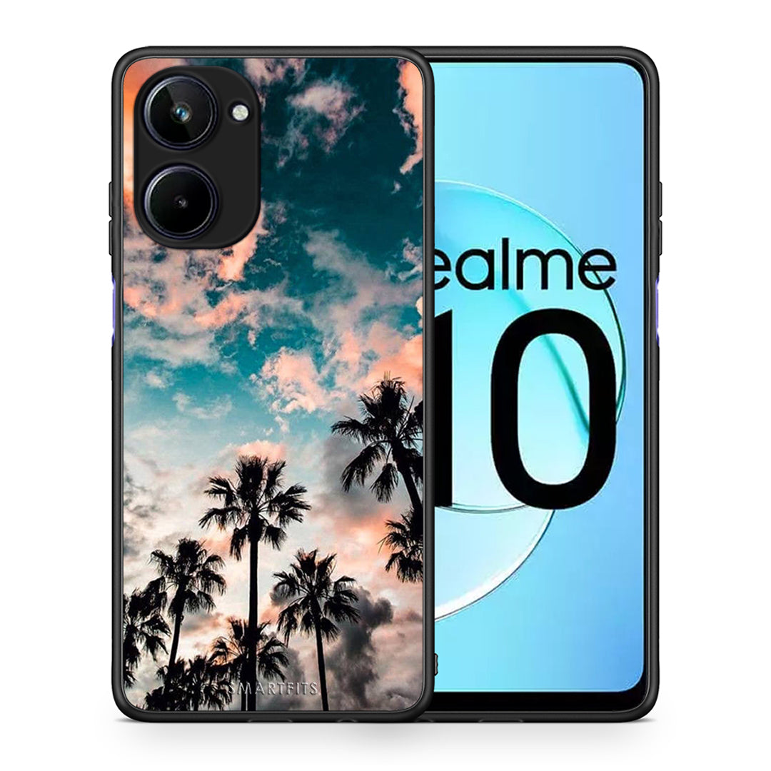 Θήκη Realme 10 Summer Sky από τη Smartfits με σχέδιο στο πίσω μέρος και μαύρο περίβλημα | Realme 10 Summer Sky Case with Colorful Back and Black Bezels