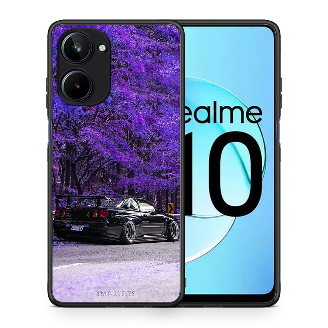 Θήκη Realme 10 Super Car από τη Smartfits με σχέδιο στο πίσω μέρος και μαύρο περίβλημα | Realme 10 Super Car Case with Colorful Back and Black Bezels