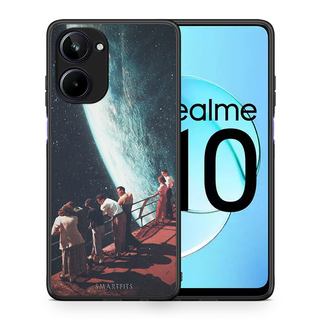 Θήκη Realme 10 Surreal View από τη Smartfits με σχέδιο στο πίσω μέρος και μαύρο περίβλημα | Realme 10 Surreal View Case with Colorful Back and Black Bezels