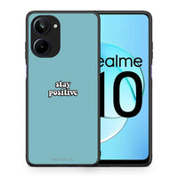 Thumbnail for Θήκη Realme 10 Text Positive από τη Smartfits με σχέδιο στο πίσω μέρος και μαύρο περίβλημα | Realme 10 Text Positive Case with Colorful Back and Black Bezels