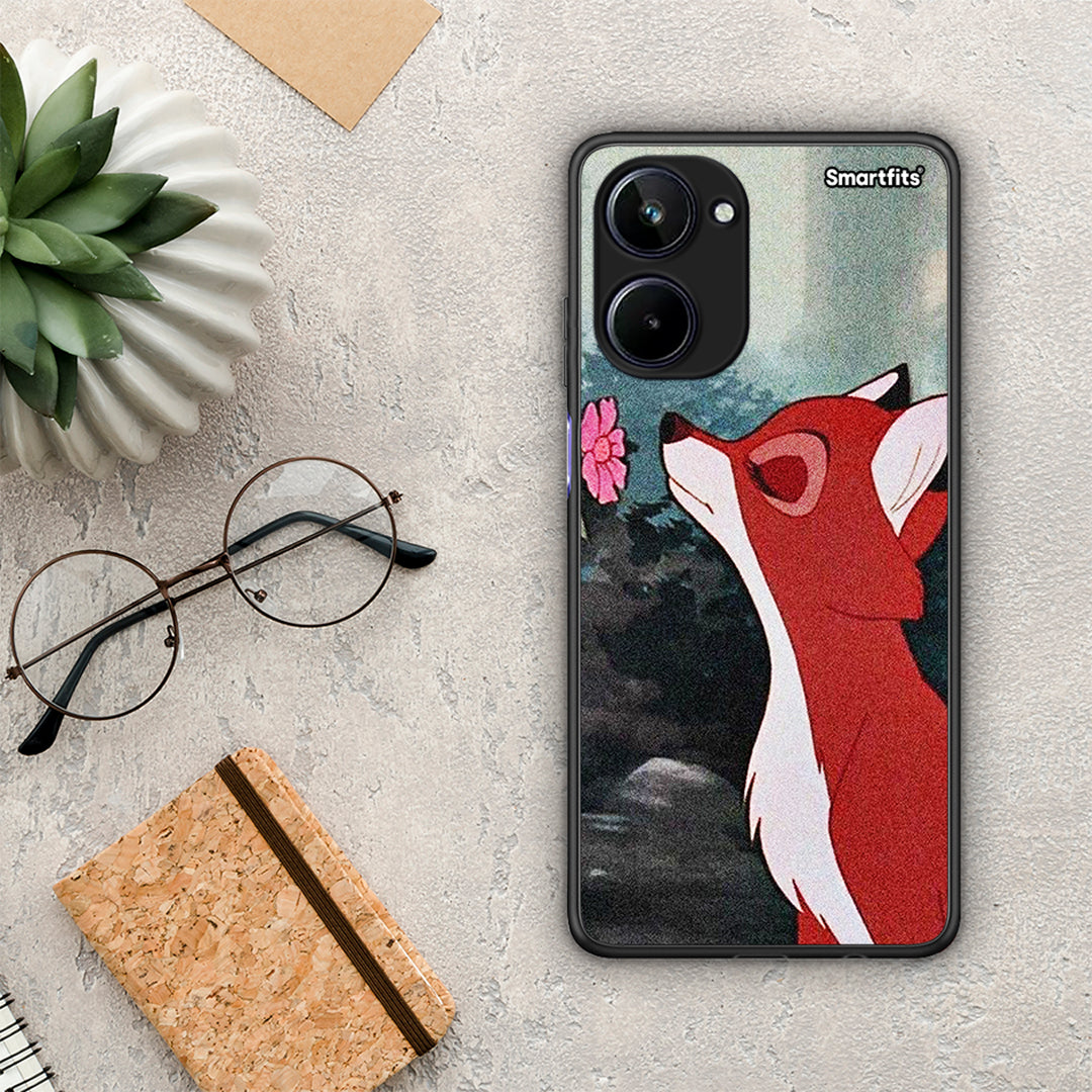 Θήκη Realme 10 Tod And Vixey Love 2 από τη Smartfits με σχέδιο στο πίσω μέρος και μαύρο περίβλημα | Realme 10 Tod And Vixey Love 2 Case with Colorful Back and Black Bezels