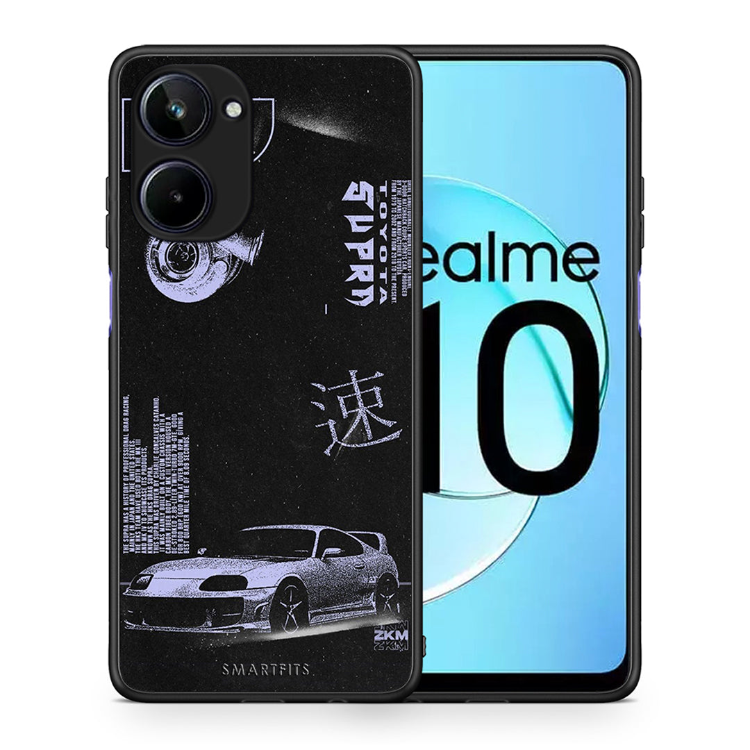 Θήκη Realme 10 Tokyo Drift από τη Smartfits με σχέδιο στο πίσω μέρος και μαύρο περίβλημα | Realme 10 Tokyo Drift Case with Colorful Back and Black Bezels