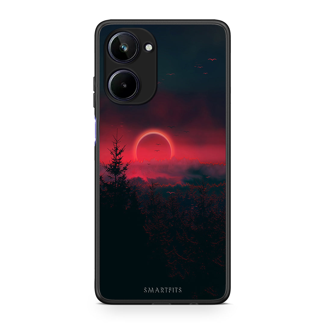 Θήκη Realme 10 Tropic Sunset από τη Smartfits με σχέδιο στο πίσω μέρος και μαύρο περίβλημα | Realme 10 Tropic Sunset Case with Colorful Back and Black Bezels