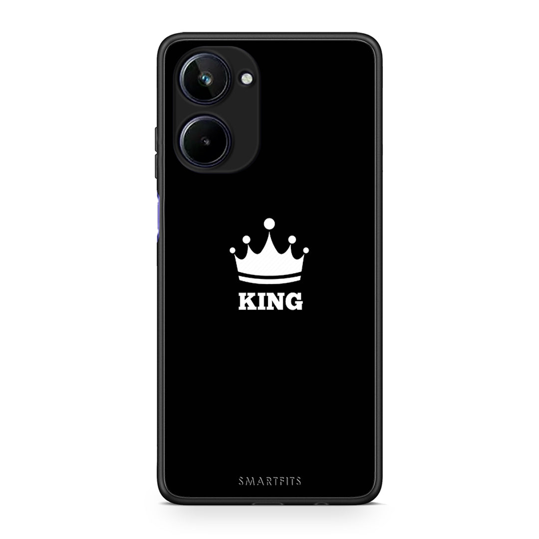 Θήκη Realme 10 Valentine King από τη Smartfits με σχέδιο στο πίσω μέρος και μαύρο περίβλημα | Realme 10 Valentine King Case with Colorful Back and Black Bezels