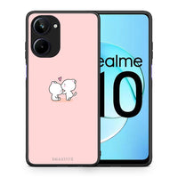 Thumbnail for Θήκη Realme 10 Valentine Love από τη Smartfits με σχέδιο στο πίσω μέρος και μαύρο περίβλημα | Realme 10 Valentine Love Case with Colorful Back and Black Bezels