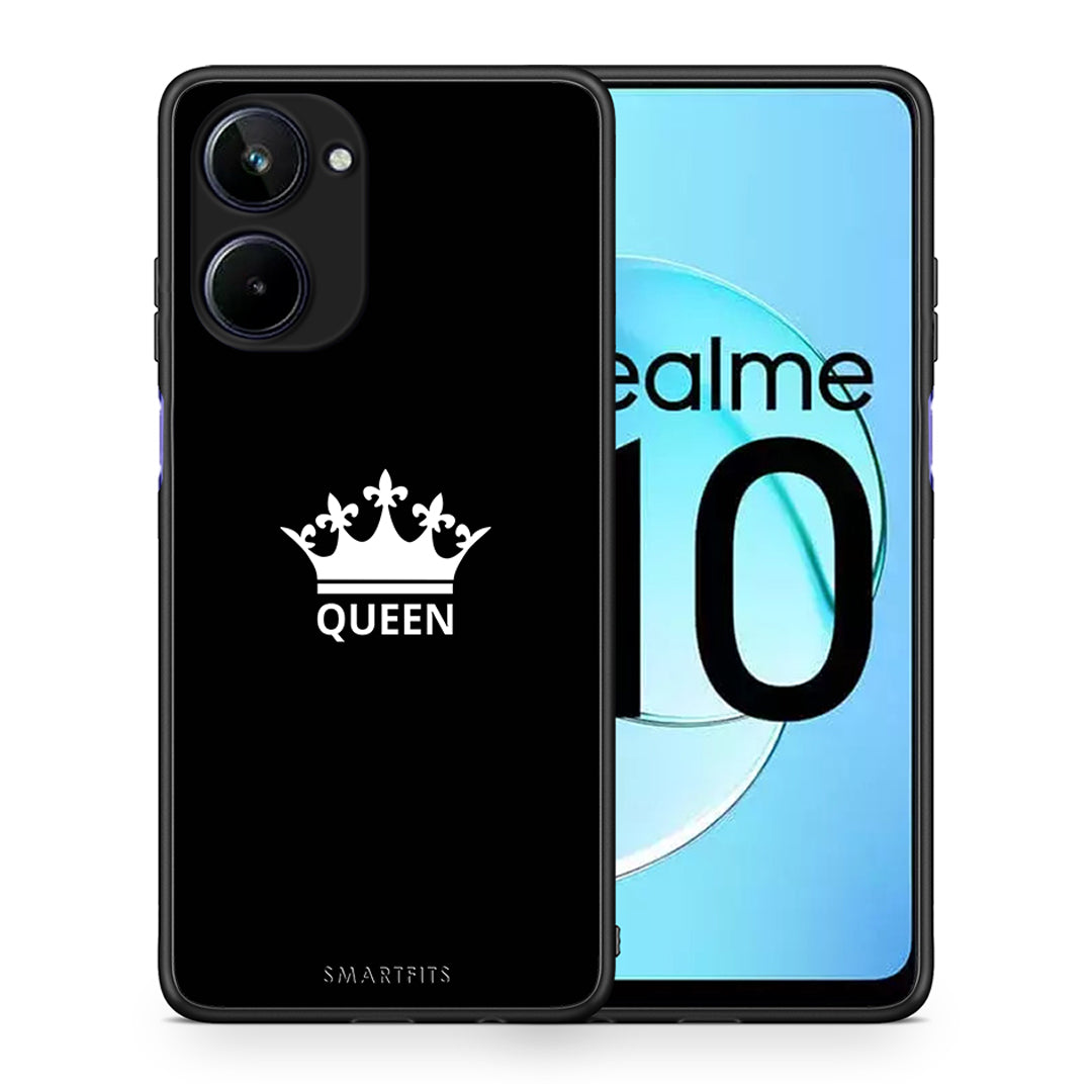 Θήκη Realme 10 Valentine Queen από τη Smartfits με σχέδιο στο πίσω μέρος και μαύρο περίβλημα | Realme 10 Valentine Queen Case with Colorful Back and Black Bezels