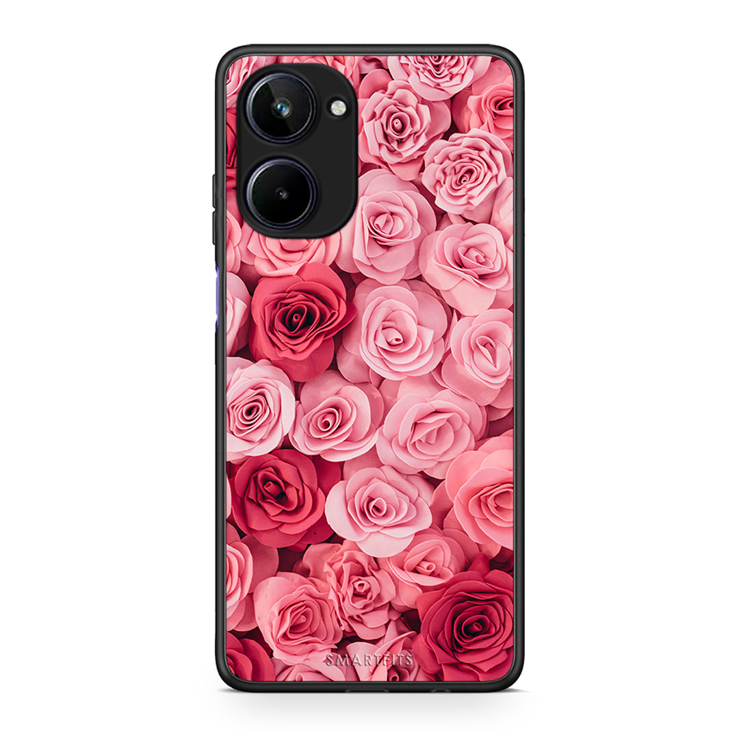 Θήκη Realme 10 Valentine RoseGarden από τη Smartfits με σχέδιο στο πίσω μέρος και μαύρο περίβλημα | Realme 10 Valentine RoseGarden Case with Colorful Back and Black Bezels