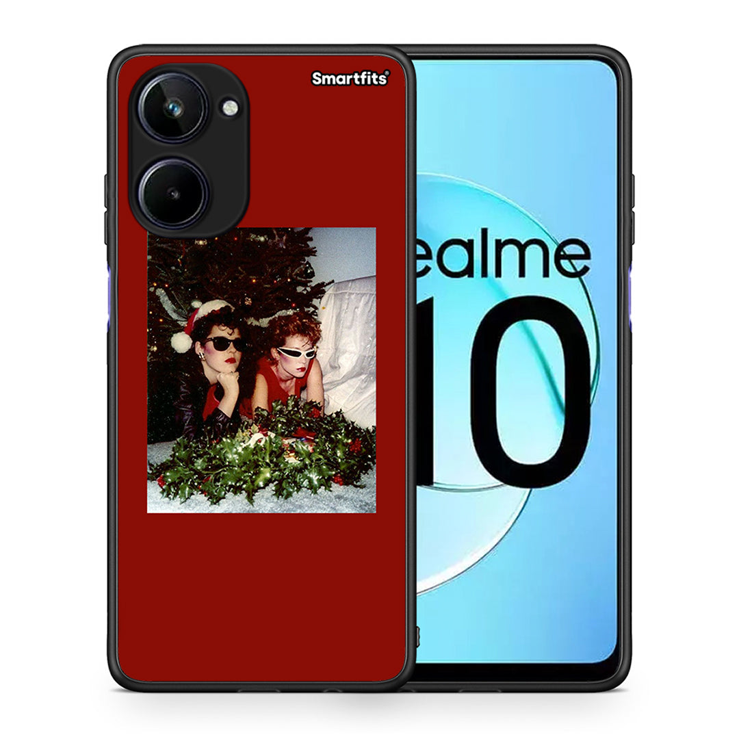 Θήκη Realme 10 Waiting For Xmas από τη Smartfits με σχέδιο στο πίσω μέρος και μαύρο περίβλημα | Realme 10 Waiting For Xmas Case with Colorful Back and Black Bezels