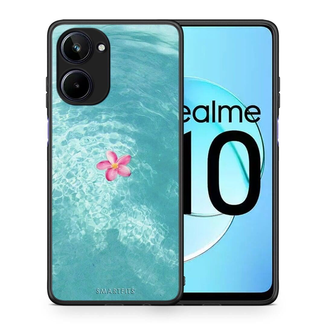 Θήκη Realme 10 Water Flower από τη Smartfits με σχέδιο στο πίσω μέρος και μαύρο περίβλημα | Realme 10 Water Flower Case with Colorful Back and Black Bezels