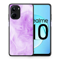 Thumbnail for Θήκη Realme 10 Watercolor Lavender από τη Smartfits με σχέδιο στο πίσω μέρος και μαύρο περίβλημα | Realme 10 Watercolor Lavender Case with Colorful Back and Black Bezels