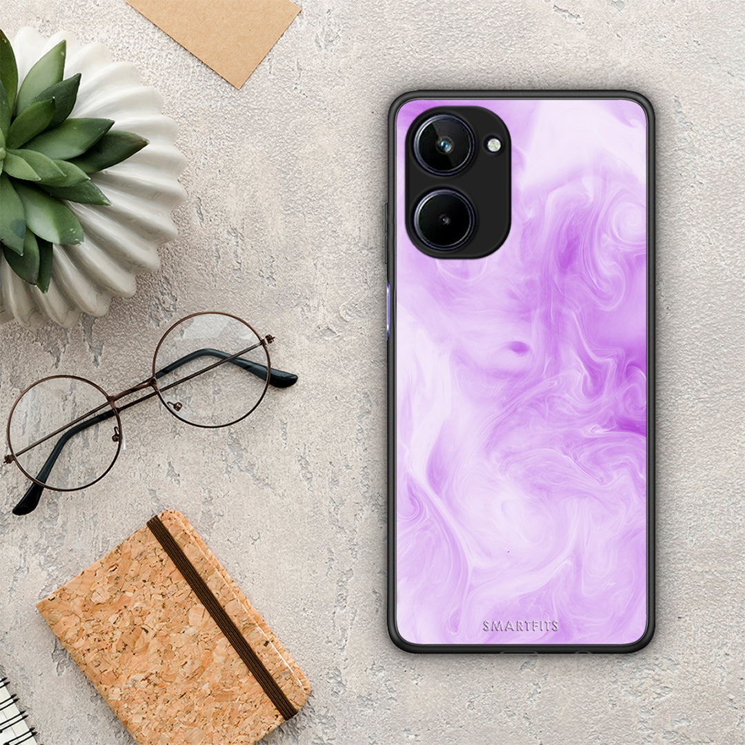 Θήκη Realme 10 Watercolor Lavender από τη Smartfits με σχέδιο στο πίσω μέρος και μαύρο περίβλημα | Realme 10 Watercolor Lavender Case with Colorful Back and Black Bezels