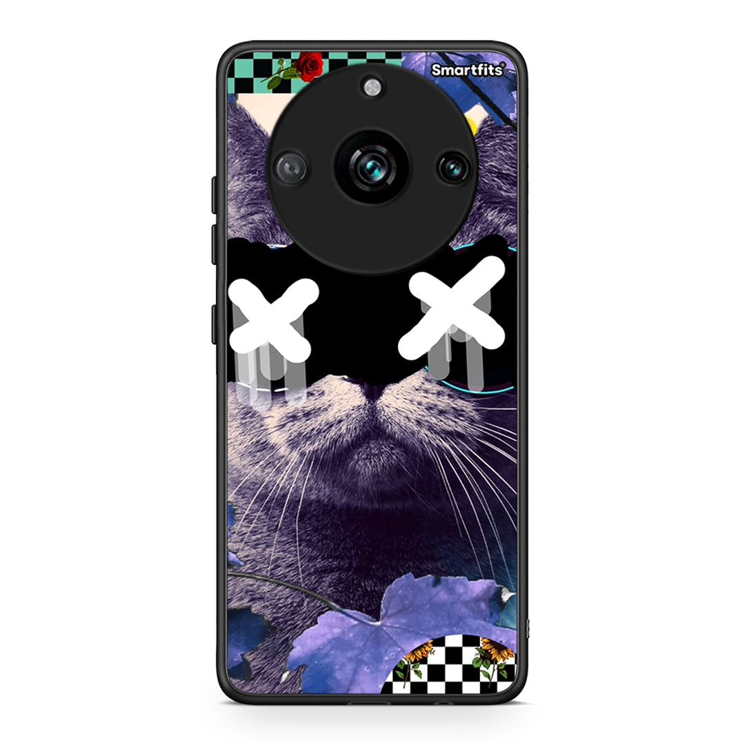 Realme 11 Pro+ Cat Collage θήκη από τη Smartfits με σχέδιο στο πίσω μέρος και μαύρο περίβλημα | Smartphone case with colorful back and black bezels by Smartfits
