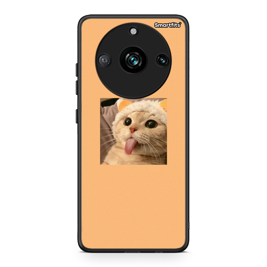 Realme 11 Pro Cat Tongue θήκη από τη Smartfits με σχέδιο στο πίσω μέρος και μαύρο περίβλημα | Smartphone case with colorful back and black bezels by Smartfits