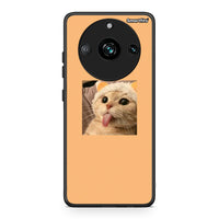 Thumbnail for Realme 11 Pro Cat Tongue θήκη από τη Smartfits με σχέδιο στο πίσω μέρος και μαύρο περίβλημα | Smartphone case with colorful back and black bezels by Smartfits