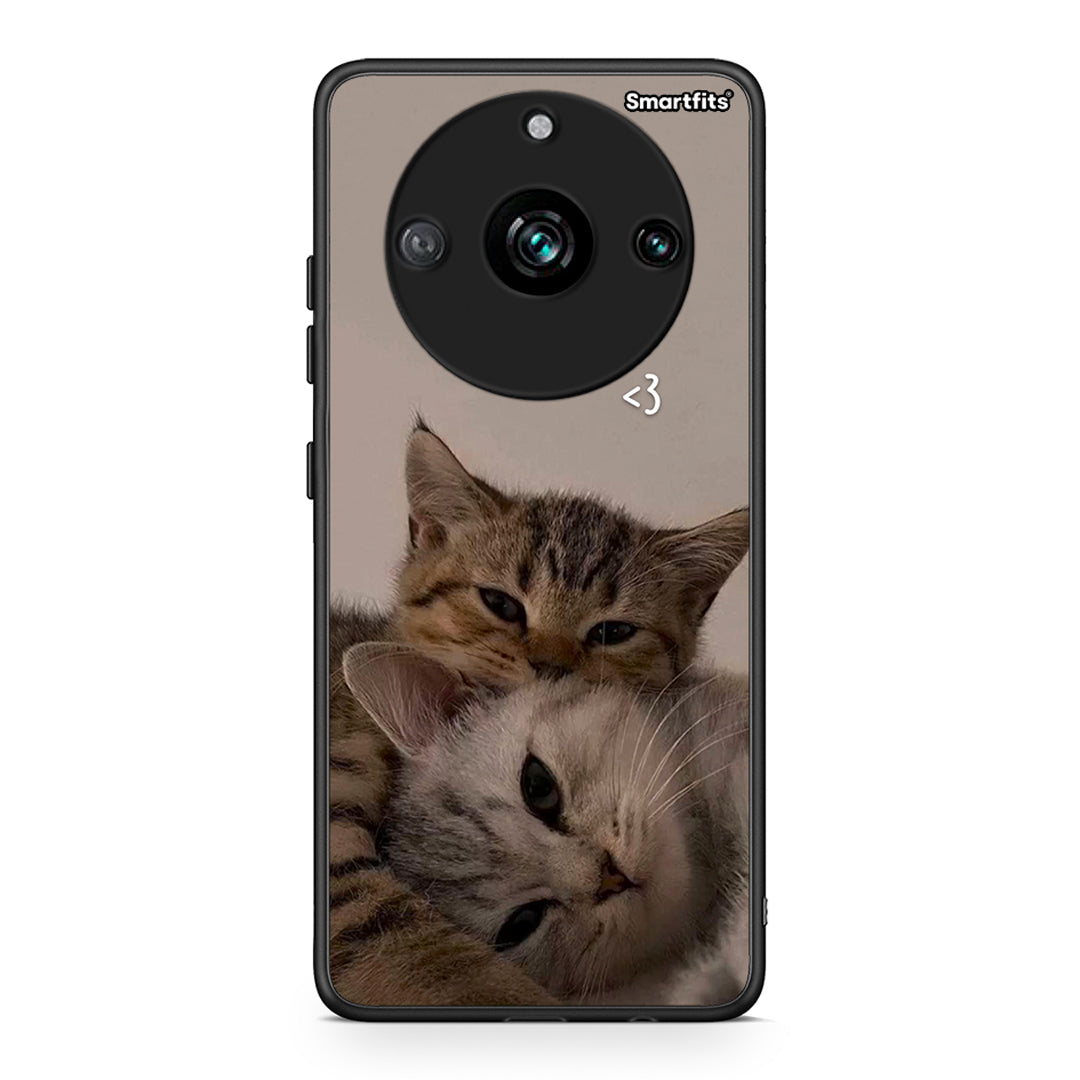 Realme 11 Pro+ Cats In Love Θήκη από τη Smartfits με σχέδιο στο πίσω μέρος και μαύρο περίβλημα | Smartphone case with colorful back and black bezels by Smartfits