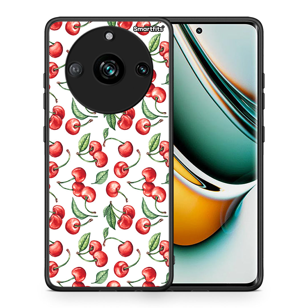 Θήκη Realme 11 Pro Cherry Summer από τη Smartfits με σχέδιο στο πίσω μέρος και μαύρο περίβλημα | Realme 11 Pro Cherry Summer case with colorful back and black bezels
