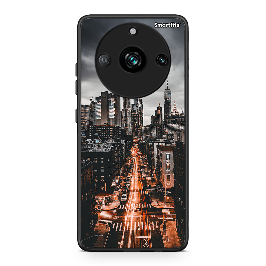 Realme 11 Pro City Lights θήκη από τη Smartfits με σχέδιο στο πίσω μέρος και μαύρο περίβλημα | Smartphone case with colorful back and black bezels by Smartfits