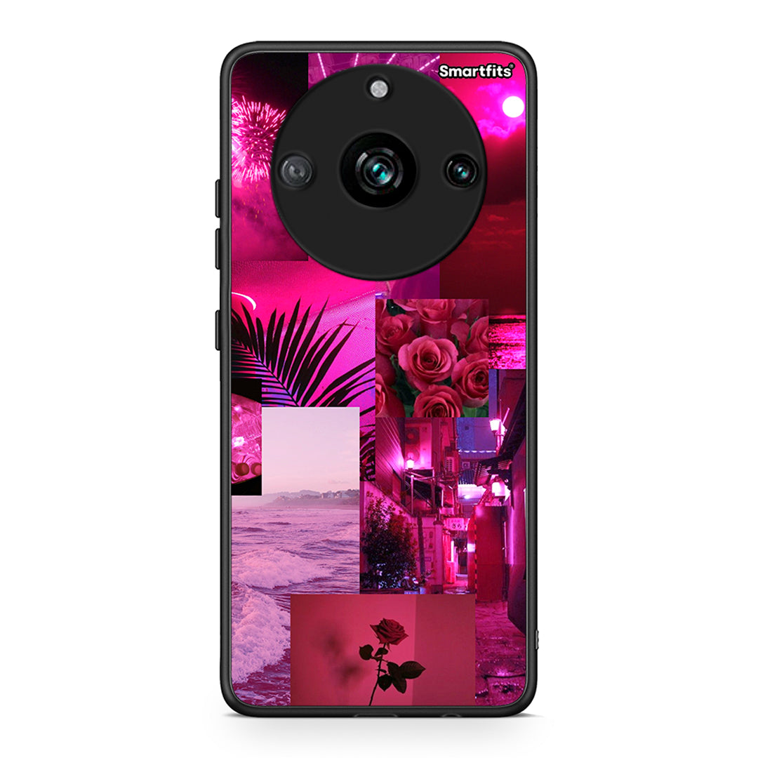 Realme 11 Pro+ Collage Red Roses Θήκη Αγίου Βαλεντίνου από τη Smartfits με σχέδιο στο πίσω μέρος και μαύρο περίβλημα | Smartphone case with colorful back and black bezels by Smartfits