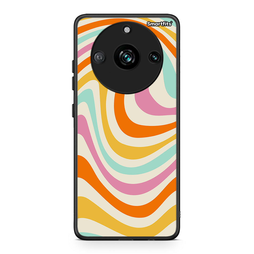 Realme 11 Pro+ Colourful Waves θήκη από τη Smartfits με σχέδιο στο πίσω μέρος και μαύρο περίβλημα | Smartphone case with colorful back and black bezels by Smartfits