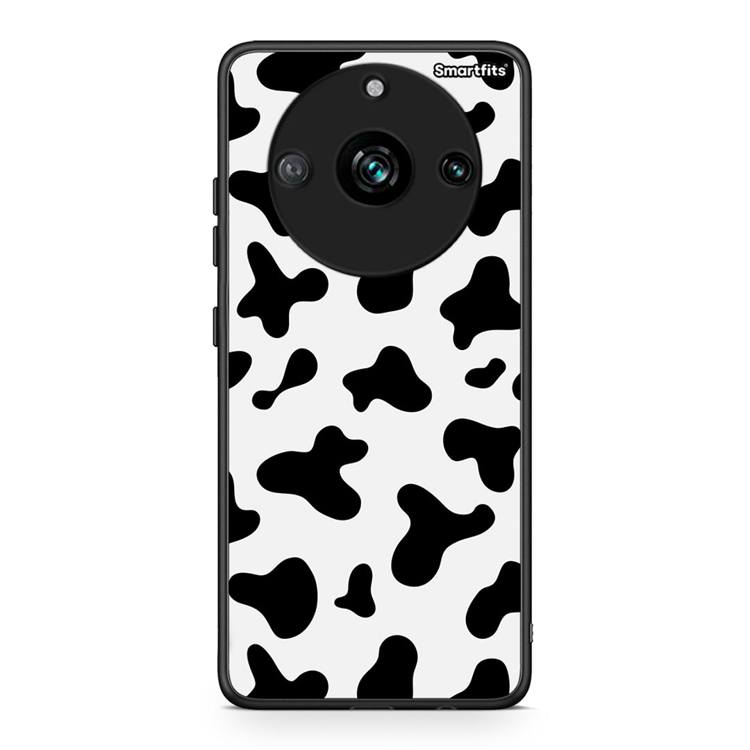 Realme 11 Pro+ Cow Print θήκη από τη Smartfits με σχέδιο στο πίσω μέρος και μαύρο περίβλημα | Smartphone case with colorful back and black bezels by Smartfits