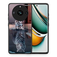 Thumbnail for Θήκη Realme 11 Pro Tiger Cute από τη Smartfits με σχέδιο στο πίσω μέρος και μαύρο περίβλημα | Realme 11 Pro Tiger Cute case with colorful back and black bezels