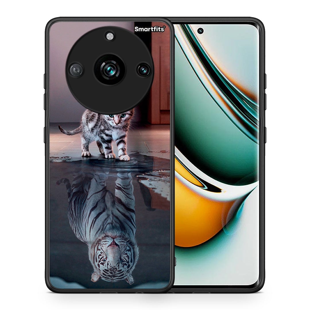 Θήκη Realme 11 Pro+ Tiger Cute από τη Smartfits με σχέδιο στο πίσω μέρος και μαύρο περίβλημα | Realme 11 Pro+ Tiger Cute case with colorful back and black bezels