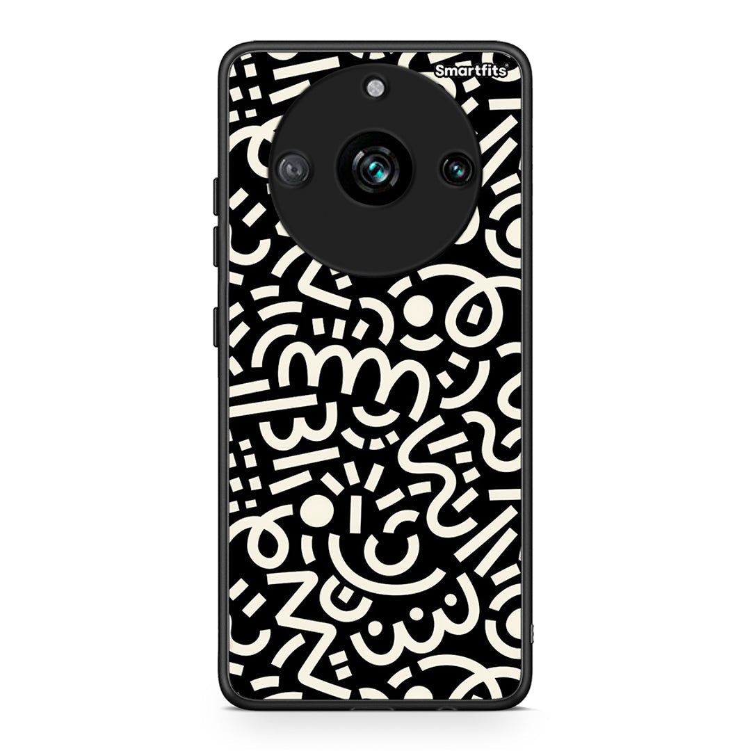 Realme 11 Pro+ Doodle Art Θήκη από τη Smartfits με σχέδιο στο πίσω μέρος και μαύρο περίβλημα | Smartphone case with colorful back and black bezels by Smartfits